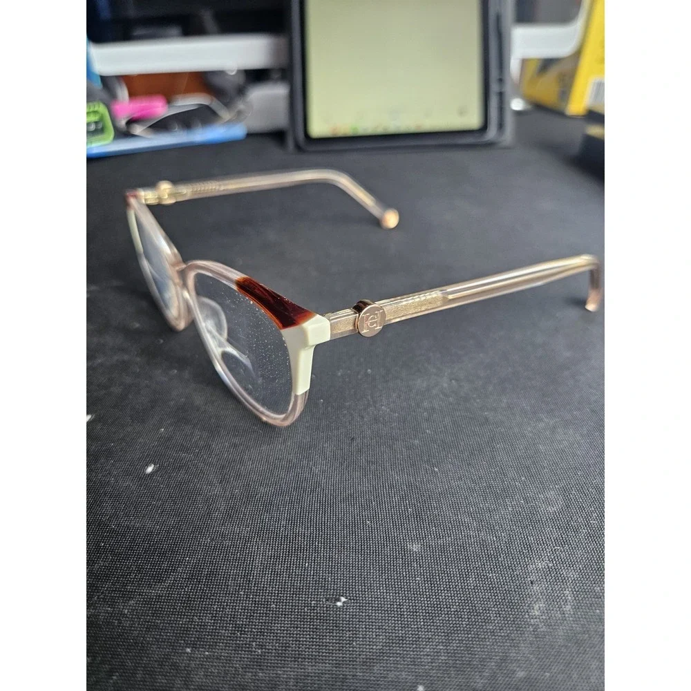 Carolina Herrera Women's Eyeglasses Clear Pink Red Cat Eye Frames Only